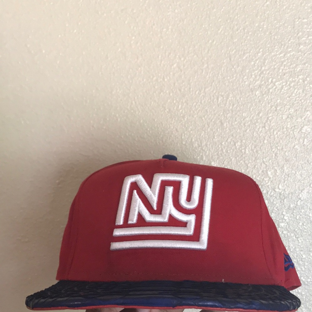 Red and Blue NY Giants python skin hat